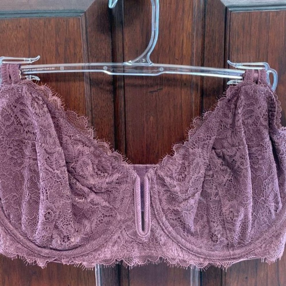UNLINED BALCONETTE BRA BURGUNDY 34DDD - Picture 4 of 8